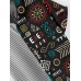 Mens Tribal Print Striped Patchwork Short Sleeve All Matched Shirts