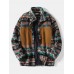 Men Ethnic Striped Fleece Patch Side Pockets Zipper Collar Jackets Men Ethnic Striped Fleece Patch Side Pockets Zipper Collar Jackets