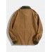Men Color Block Double Pockets Button up Lapel Shirt Casual Jackets Men Color Block Double Pockets Button up Lapel Shirt Casual Jackets