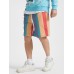 Men Colorful Striped Holiday Loose Drawstring Shorts With Pocket Men Colorful Striped Holiday Loose Drawstring Shorts With Pocket