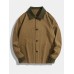 Men Color Block Double Pockets Button up Lapel Shirt Casual Jackets Men Color Block Double Pockets Button up Lapel Shirt Casual Jackets