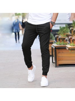 Striped printed trendy embroidered loose fitting casual pants HF2407-03-02