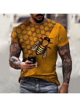 3D printed pullover loose short sleeve men's HF0703-03-03