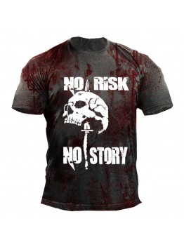 Skull ort-sleeved T-irt Men's Loose Summer Couple's Crewneck HF2705-04-02
