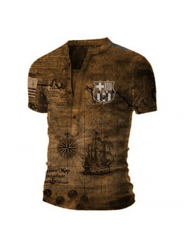 Casual stand collar short sleeve men's T-shirt HF0706-04-02