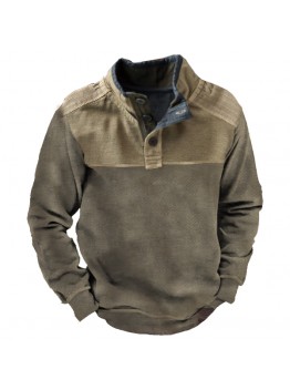 Vintage Long Sleeve Henley Collar T-Shirt HF2904-02-02