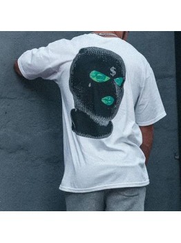 Street Masked Expression Printed Hip Hop T-shirt HF3014-02-02