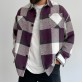 Men's plaid thickened long sleeve shirt jacket HF0210-03-03