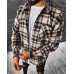 color block plaid print shirt HF1211-03-03 color block plaid print shirt HF1211-03-03