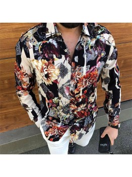 rightly colored printed long-sleeved shirt HF2218-04-04