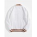 Men Color Block Button up Pockets Striped Hem Baseball Jackets Men Color Block Button up Pockets Striped Hem Baseball Jackets