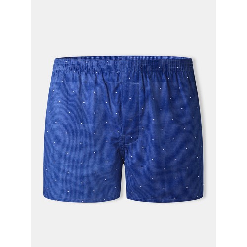 Mens 100 Cotton Polka Dot Print Thin Breathable Button Fly Home Elastic Waist Boxers Mens 100 Cotton Polka Dot Print Thin Breathable Button Fly Home Elastic Waist Boxers