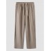 Men Solid Color Drawstring Elastic Waist Straight Wide Legged Casual Pants Men Solid Color Drawstring Elastic Waist Straight Wide Legged Casual Pants