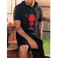 Mens Red Sun Japanese Print Short Sleeve Drawstring Hooded T Shirts