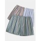 Mens 100  Cotton Colorful Striped Print Loose Fit Elastic Waist Breathable Home Boxers