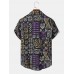 Mens Tribal Print Icon Pattern Retro Curved Hem Shirts Mens Tribal Print Icon Pattern Retro Curved Hem Shirts