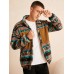 Men Ethnic Striped Fleece Patch Side Pockets Zipper Collar Jackets Men Ethnic Striped Fleece Patch Side Pockets Zipper Collar Jackets