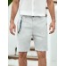 Men Plain Color Zip Button Mid Length Casual Pants with Side Pocket Men Plain Color Zip Button Mid Length Casual Pants with Side Pocket