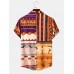 Mens Tribal Ornament Patchwork Print Short Sleeve All Matched Shirts Mens Tribal Ornament Patchwork Print Short Sleeve All Matched Shirts