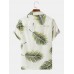 Mens Tropical Leaves Pattern Side Split Buttons Up Shirts Mens Tropical Leaves Pattern Side Split Buttons Up Shirts