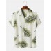 Mens Tropical Leaves Pattern Side Split Buttons Up Shirts Mens Tropical Leaves Pattern Side Split Buttons Up Shirts