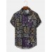 Mens Tribal Print Icon Pattern Retro Curved Hem Shirts Mens Tribal Print Icon Pattern Retro Curved Hem Shirts