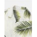 Mens Tropical Leaves Pattern Side Split Buttons Up Shirts Mens Tropical Leaves Pattern Side Split Buttons Up Shirts