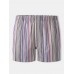 Mens 100 Cotton Colorful Striped Print Loose Fit Elastic Waist Breathable Home Boxers Mens 100 Cotton Colorful Striped Print Loose Fit Elastic Waist Breathable Home Boxers