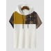 Mens Tribal Patchwork Printed Short Sleeve Hooded T Shirts Mens Tribal Patchwork Printed Short Sleeve Hooded T Shirts