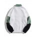 Men Fleece Patchwork Colorblock Stand Collar Zip Jackets Men Fleece Patchwork Colorblock Stand Collar Zip Jackets