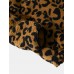 Men Leopard Fleece Patch Pocket Stand Collar Drawstring Hem Jackets Men Leopard Fleece Patch Pocket Stand Collar Drawstring Hem Jackets
