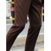 Men Solid Color Pleated Button Side Pockets Ankle Length Business Pants Men Solid Color Pleated Button Side Pockets Ankle Length Business Pants